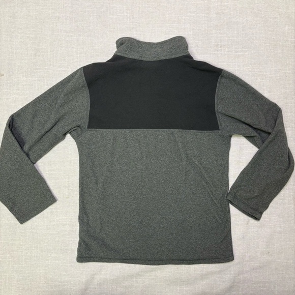 3/$30 The North Face Boys Med 10-12 Grey Pullover Green Quarter Zip Fleece Sweat - Picture 2 of 4